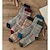billige sokker for menn-Herre 5 Par Sokker Hverdagssokker Multifarget Blå Farge Rutet Multi-farge Avslappet Daglig Normal Høst vinter Komfort