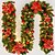 cheap Home &amp; Garden-Wreath Santa For Front Door Window Rattan Garland Decorations Easy to Install Merry Christmas Light up Round 1 pcs Christmas Green Red 2.7M