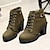 cheap Ankle Boots-Women&#039;s Boots Suede Shoes Lace Up Boots Outdoor Office Daily Booties Ankle Boots Winter Buckle Chunky Heel Round Toe Vintage Walking Suede Zipper Black Yellow Green