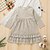 cheap Casual Dresses-Kids Little Girls&#039; Dress Houndstooth Plaid A Line Dress Sports &amp; Outdoor Daily Print Beige Knee-length Long Sleeve Cute Sweet Dresses Fall Spring Regular Fit 3-12 Years