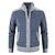 cheap Men&#039;s Cardigan Sweater-Men&#039;s Sweater Cardigan Zip Sweater Sweater Jacket Fleece Sweater Knit Knitted Color Block Shirt Collar Stylish Casual Outdoor Sport Clothing Apparel Fall Winter Blue Light Grey S M L