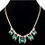 halpa Kaulakorut-Women&#039;s Sapphire Crystal Statement Necklace Bib Aquarius Ladies European Festival / Holiday Elizabeth Locke Crystal Imitation Diamond Dark Green Blue Necklace Jewelry For Party Special Occasion