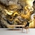 abordables Fond d&#039;écran abstrait et en marbre-papier peint mural autocollant mural couvrant impression peler et coller amovible auto-adhésif doré nuages de bon augure pvc/vinyle décor à la maison
