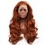 お買い得  合成レースウィッグ-女性用オレンジウィッグ合成レースフロントウィッグ波状波状レースフロントウィッグ赤褐色合成髪女性用赤