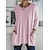 cheap Blouses &amp; Shirts-Women&#039;s T shirt Tee Black White Pink Pocket Plain Daily Weekend Long Sleeve Round Neck Fashion Regular Fit Spring &amp;  Fall