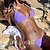 cheap Bikini Sets-Women&#039;s Swimwear Bikini 2 Piece Swimsuit Solid Color Blue White Black Purple Red Plunge Bathing Suits New Vacation Fashion / Padded Bras
