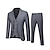 cheap Suits-Dark Grey White Black Men&#039;s Wedding Suits 3 Piece Notch Solid Colored Standard Fit Single Breasted Two-buttons 2022