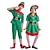 billiga Par &amp; Familj Kostymer-jultomten Alf Klänningar Kläder Semester klänning Alvdräkt Herr Pojkar Jul Maskerad Cosplay kostym Vuxna Jul Karnival Maskerad Jul Semester Fest Topp Byxor Skärp Strumpor Hatt