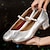 cheap Ballroom Shoes &amp; Modern Dance Shoes-Women&#039;s Ballroom Dance Shoes Modern Shoes Performance Training Party Heel Thick Heel Silver Black Red