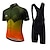 cheap Men&#039;s Clothing Sets-Miloto Men&#039;s Cycling Jersey with Bib Shorts Short Sleeve Mountain Bike MTB Road Bike Cycling Black White Yellow Gradient Plaid Checkered Bike Clothing Suit 3D Pad Breathable Quick Dry Reflective