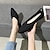 billige Flade sko til kvinder-Dame Fladsko Pæne sko Plus størrelse Flyknit sko Ensfarvet Flade hæle Spidstå Basale Elastisk stof Sort Gul