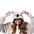baratos Pijamas Kigurumi-Adults&#039; Kigurumi Pajamas Koala Animal Onesie Pajamas Flannel Toison Gray Cosplay For Men and Women Animal Sleepwear Cartoon Festival / Holiday Costumes