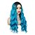 Χαμηλού Κόστους Συνθετικές Trendy Περούκες-ombre μπλε σγουρές κυματιστές μακριές περούκες για γυναίκες μαύρη ρίζα φυσική χαριτωμένη πολύχρωμη περούκα με δίχτυ περούκας που αναπνέει τέλεια για καθημερινό πάρτι cosplay