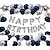 billige Hr &amp;amp; fru bryllup-18. blå fødselsdagspynt til mænd dreng kvinder pige, marineblå sort sølv tillykke med fødselsdagen fest forsyninger med pom poms blomster konfetti ballon 18 folie nummer ballon og tillykke med