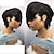 abordables Pelucas naturales de malla-Pelucas humanas cortas de color negro con flequillo peluca de corte pixie de pelo brasileño sin encaje para mujeres negras peluca bob de cabello humano hecha a máquina