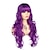 cheap Synthetic Wig-Women&#039;s Long Curly Hair Wave Wig Purple Wig With Bangs Synthetic Heat-resistant Hair Full Wig Suitable for Daily Party Cosplay Costumes