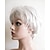 abordables peluca vieja-pelucas sintéticas cortas y esponjosas rizadas de color blanco plateado con flequillo para mujeres mayores