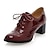 abordables Richelieu femme-Femme Escarpins Oxfords Chaussures Bullock Chaussures habillées du quotidien Couleur unie Couleur Pleine Eté Talon bloc Bout rond Classique Britanique Cuir Verni Lacet Noir Rouge Bordeaux Bleu