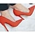 abordables Tacones de mujer-Mujer Tacones Tacones de aguja Tacones Diario Tacón de Aguja Dedo Puntiagudo Básico Casual Zapatos de Paseo PU Mocasín Color sólido Vino Negro / Rojo Almendra