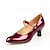 voordelige Ballroomschoenen &amp; moderne dansschoenen-Dames Latin schoenen Ballroom schoenen Salsa schoenen Line dance Feest Hakken Gesp Effen kleur Cuba-hak Gesp Volwassenen Bordeaux Zwart Rood