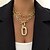 cheap Jewelry &amp; Accessories-european and american cross-border jewelry, trendy personality aluminum chain multi-layer necklace, fashionable geometric metal buckle clavicle necklace female