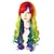 abordables Perruques de déguisement-14 pouces arc-en-ciel perruque courte perruque bouclée avec une frange perruques synthétiques femmes filles perruques colorées tenues de fierté perruque d&#039;halloween