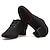 Недорогие Обувь для танцев-Жен. Обувь для латины Тренировочная танцевальная обувь Линия Танца В помещении Профессиональный стиль ЧаЧа С раздельной подошвой Толстая каблук Черный