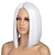 cheap Synthetic Trendy Wigs-White Wig Heat Resistant Synthetic Straight Bob Wigs Middle Part Bob Wigs for Women and Ladies Cosplay Party 12inch Christmas Party Wigs
