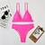 cheap Women&#039;s Swimwears-Women&#039;s Swimwear Bikini 2 Piece Normal Swimsuit Push Up High Waisted Solid Color Black Royal Blue Red Coffee Rose Pink Padded Plunge Bathing Suits New Casual Sexy / Padded Bras