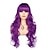 halpa Synteettiset peruukit-naisten pitkät kiharat hiukset aaltoperuukki violetti peruukki otsatukkalla synteettiset lämmönkestävät hiukset täysperuukki, joka sopii päivittäisiin juhliin cosplay-asuihin