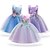 billige Festkjoker-børn pigekjole blonder blomster fest blå lilla rødmende pink bomuld elegante farverige kjoler alle sæsoner 3-12 år