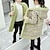 halpa Päällysvaatteet-lasten tyttöjen takki parka pitkähihainen pinkki vaaleanvihreä ruudullinen turkiskaulus syksy talvi aktiivinen 4-12v / kevät / söpö