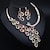 cheap Jewelry Sets-Bridal Jewelry Sets 1 set Crystal Rhinestone Alloy 1 Necklace Earrings Women&#039;s Statement Colorful Cute Fancy Peacock irregular Jewelry Set For Party Wedding
