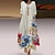 olcso Női ruhák-Női A vonalú ruha Maxi hosszú ruha Lóhere Medence Fehér Háromnegyedes Virágos Aszimmetrikus szegély Gomb Nyomtatott Ősz Tavasz V-alakú Alkalmi Szüret Szabadság 2022 S M L XL XXL XXXL 4 XL 5 XL