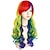 abordables Perruques de déguisement-14 pouces arc-en-ciel perruque courte perruque bouclée avec une frange perruques synthétiques femmes filles perruques colorées tenues de fierté perruque d&#039;halloween