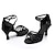 ieftine Pantofi Dans Latin-Pentru femei Încălțăminte latină Sală Dans Pantofi Salsa Pantofi Samba Interior Satin De Bază Sandale Cataramă Culoare solida Buclă Leopard Culoarea pielii Negru