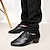 cheap Latin Shoes-Men&#039;s Latin Shoes Ballroom Dance Shoes Salsa Shoes Line Dance Indoor Practice Beginner Lace Up Heel Split Sole Lace-up Chunky Heel Ankle Strap Black