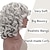 economico Parrucche di altissima qualità-parrucche ricci per le donne nere parrucca di capelli corti ondulati grigio argento 14&#039;&#039; con frangia parrucche sintetiche resistenti al calore naturali