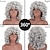 abordables Perruques de qualité supérieure-perruques bouclées pour femmes noires 14 &#039;&#039;perruque courte de cheveux ondulés gris argenté avec frange perruques synthétiques naturelles résistantes à la chaleur