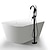 Недорогие Смесители для ванны-смеситель для ванны - современный хромированный напольный керамический клапан смесители для ванны и душа