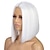 cheap Synthetic Trendy Wigs-White Wig Heat Resistant Synthetic Straight Bob Wigs Middle Part Bob Wigs for Women and Ladies Cosplay Party 12inch Christmas Party Wigs