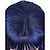 billige Syntetiske trendy parykker-blå parykker for kvinner blå marineblå parykk damer naturlig krøllete hår kortbølget parykk med luftsmell varmebestandig syntetisk fest cosplay stor 14 tommer (ca. 35 cm)