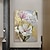 baratos Pintura-pintura a óleo pintada à mão arte da parede moderna abstrata flores de folha de ouro como presente decoração para casa decoração tela enrolada sem moldura não esticada