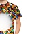 baratos camisetas 3d menino-Crianças meninos blocos de construção camiseta manga curta impressão 3d ilusão de ótica arco-íris crianças tops verão adorável escola diária ao ar livre 3-12 anos