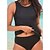cheap Tankinis-Women&#039;s Swimwear Tankini 2 Piece Normal Swimsuit Modest Swimwear Slim Basic Solid Color Black Navy Blue Padded Vest Strap Bathing Suits New Casual Sexy / Padded Bras