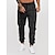billige aktive bukser for menn-menns lange uformelle sportsbukser rutete bukser med snøring atletisk løping treningsstudio joggebukse med lomme mørk grå