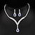billiga Smyckeset-3 st brudsmycken set brud smycken set silverkristall bröllopshalsband örhängen brud strass teardrop hänge tillbehör för kvinnor och tärnor (3 delar set - 2 örhängen och 1 halsband