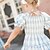 cheap Dresses and Jumpsuits-Mommy and Me Dresses Plaid  Light Blue Half Sleeve Midi Casual Dress Family Photo Matching Outfits
