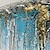 voordelige Verf-handgemaakte olieverf canvas wall art decoratie abstracte kunst blauw goud folie voor home decor uitgerekt frame opknoping schilderij