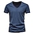 billige Casual T-shirts til mænd-Herre T-shirt Fugttransporterende skjorter Vanlig V-hals Afslappet Kortærmet Tøj Sport Basale Afslappet Bekvem